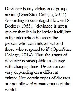 Deviant Behavior  paper